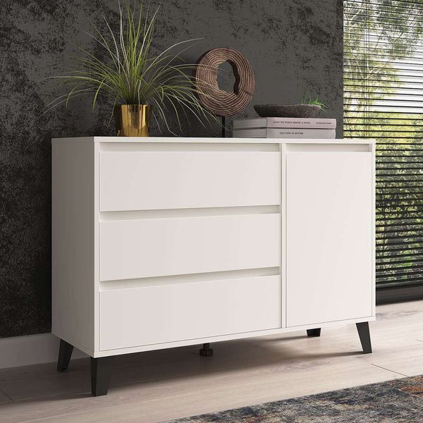 Комод 1D3S Borg Mebelbos белый MBOS15040-BI фото