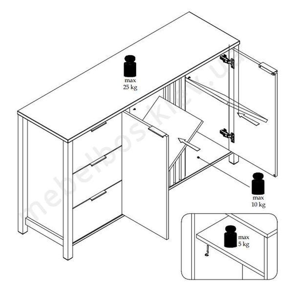 Комод 2D3S Helix Mebelbos MBOS13788 фото