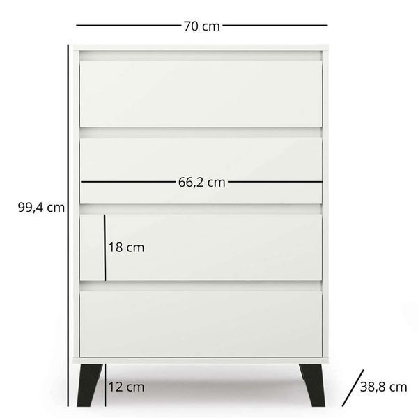 Комод 4S/70 Borg Mebelbos білий MBOS15042-BI фото