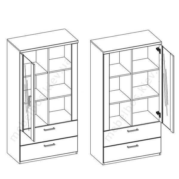 Витрина низкая 1W2S Doorset Mebelbos MBOS13262 фото