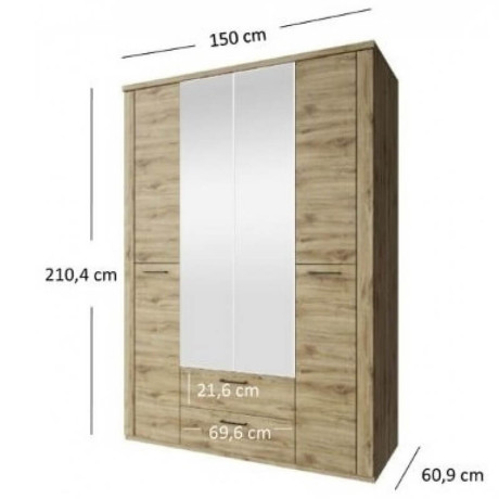 Шафа з дзеркалом 4D2S Doorset Mebelbos | ДОРСЕТ Мебельбос