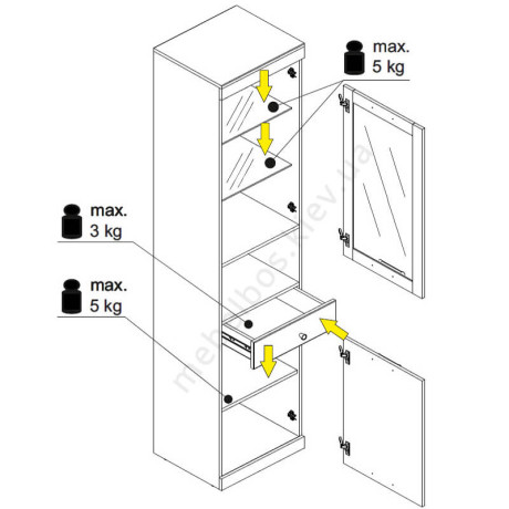 Вітрина 1D1W1S Jagger Mebelbos | ДЖАГГЕР Мебельбос