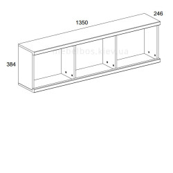 Стелаж навісний 135 Doorset Mebelbos