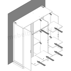 Шафа із дзеркалом 3D Helix Mebelbos