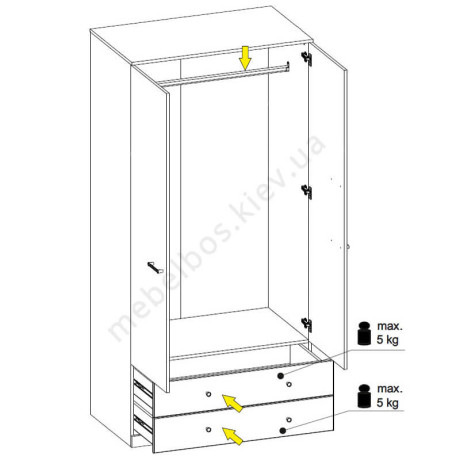 Шкаф 2D2S Jagger Mebelbos | ДЖАГГЕР Мебельбос
