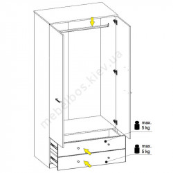 Шафа 2D2S Jagger Mebelbos
