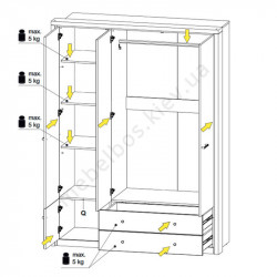 Шафа с дзеркалом 3D2S Jagger Mebelbos