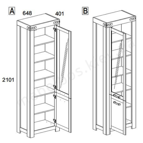 Вітрина 1D1W Mortiz Mebelbos | МОРТIЗ Мебельбос