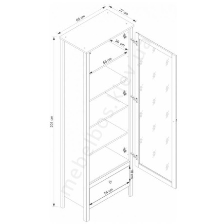 Витрина 1W1S Ole Mebelbos | ОЛЕ Мебельбос
