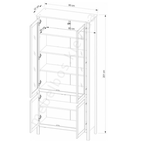 Витрина 2D2W Ole Mebelbos | ОЛЕ Мебельбос