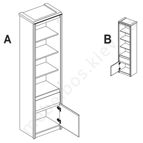 Стеллаж 1D1S Somma Mebelbos | СОММА Мебельбос СНЯТА С ПРОИЗВОДСТВА