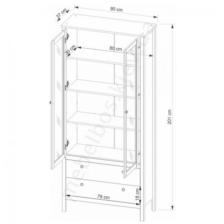 Витрина 2W2S Ole Mebelbos | ОЛЕ Мебельбос