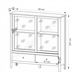 Вітрина низька 2W2S Ole Mebelbos
