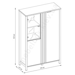 Вітрина низька 2D1W Helix Mebelbos