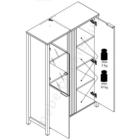 Витрина низкая 2D1W Helix Mebelbos | ХЕЛИКС Мебельбос