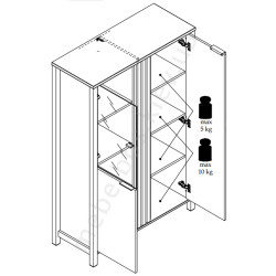 Вітрина низька 2D1W Helix Mebelbos