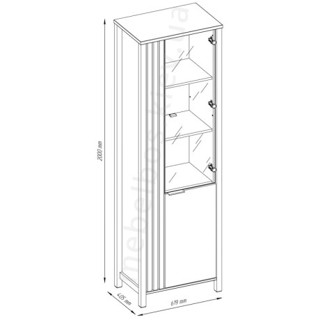 Вітрина права 1D1W Helix Mebelbos | ХЕЛІКС Мебельбос