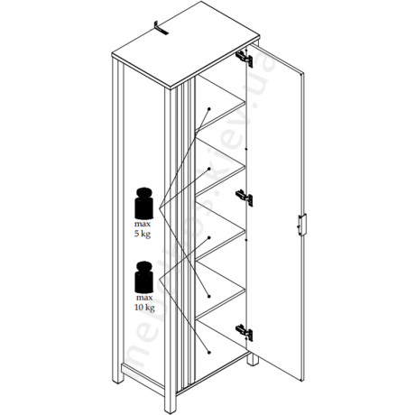 Пенал правий 1D Helix Mebelbos | ХЕЛІКС Мебельбос