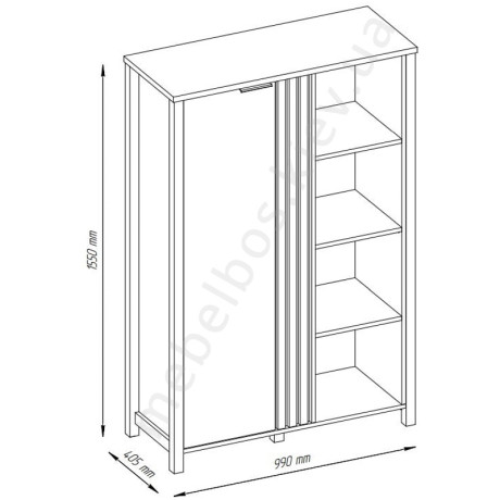 Стелаж низький 1D Helix Mebelbos | ХЕЛІКС Мебельбос