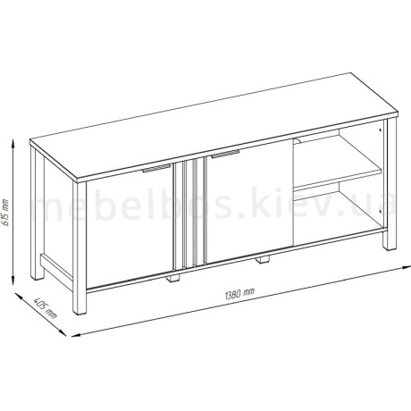 Тумба под телевизор 2D Helix Mebelbos | ХЕЛИКС Мебельбос
