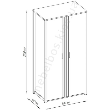 Шкаф 2D Helix Mebelbos | ХЕЛИКС Мебельбос