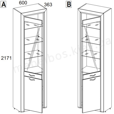 Вітрина 1D1W Sapori Mebelbos | САПОРІ Мебельбос