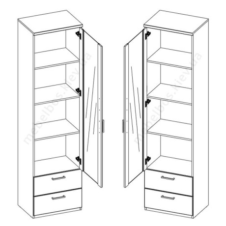 Вiтрина висока 1W2S Doorset Mebelbos | ДОРСЕТ Мебельбос
