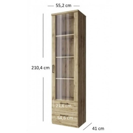 Вiтрина висока 1W2S Doorset Mebelbos | ДОРСЕТ Мебельбос