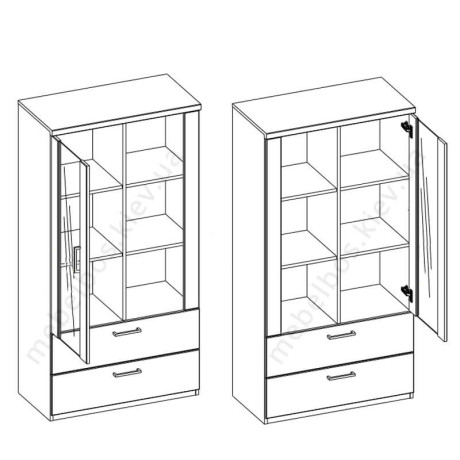 Вітрина низька 1W2S Doorset Mebelbos | ДОРСЕТ Мебельбос
