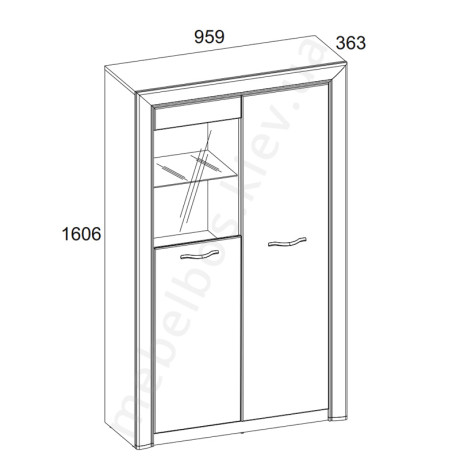 Вітрина низька 1D1W Sapori Mebelbos | САПОРІ Мебельбос