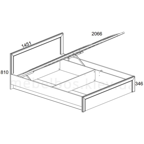Ліжко 140 з підйомним механізмом Sapori Mebelbos | САПОРІ Мебельбос