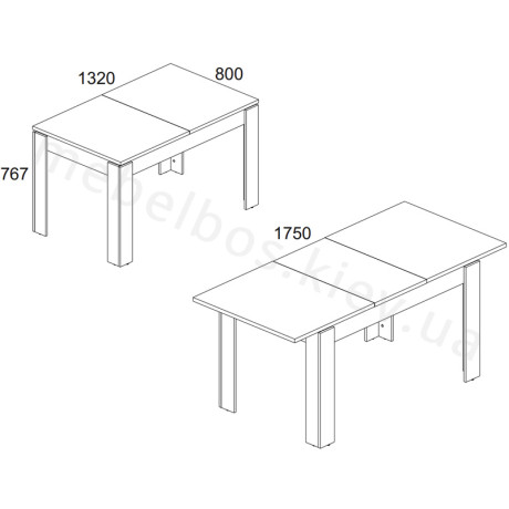 Стол обеденный 130/175 Sapori Mebelbos | САПОРИ Мебельбос