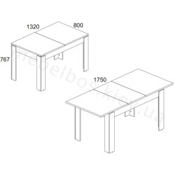 Стіл обідній 130/175 Sapori Mebelbos