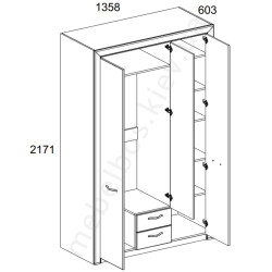 Шкаф с зеркалом 3D2S Sapori Mebelbos