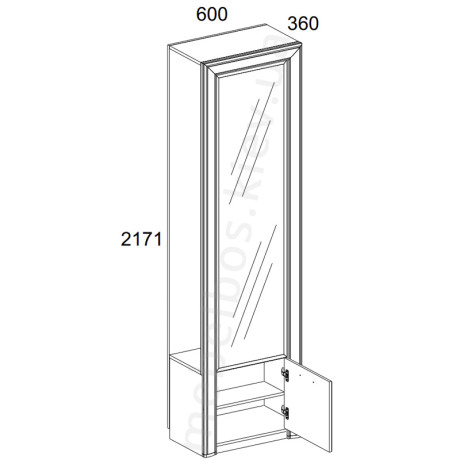Шафка-вішак із дзеркалом 1D Sapori Mebelbos | САПОРІ Мебельбос