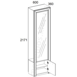 Шафка-вішак із дзеркалом 1D Sapori Mebelbos